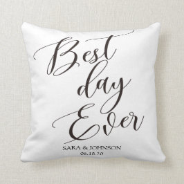 Almofada melhor dia de presente de casamento personalizado 