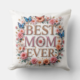 Almofada Melhor Mãe Alguma Vez Citar Borboletas e flores