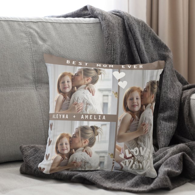 Almofada Melhor Mãe Alguma Vez Personalizada Colagem de Fot (Criador carregado)