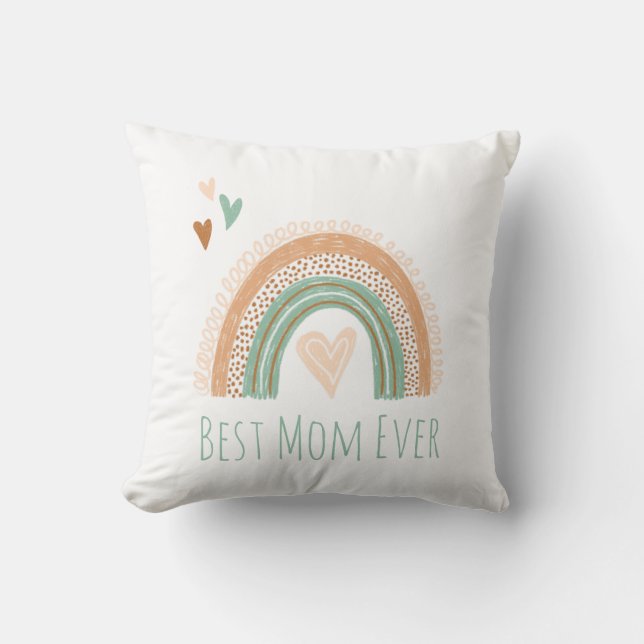 Almofada Melhor Mãe De Boho Rainbow (Frente)