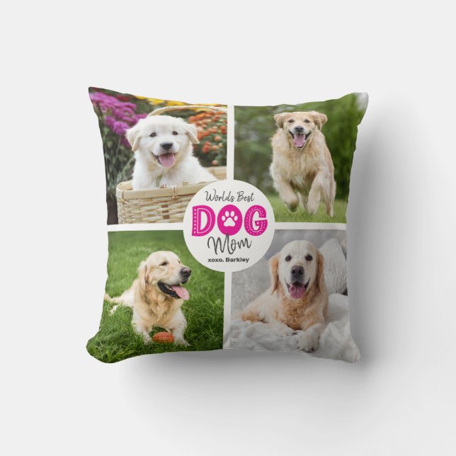 Almofada Melhor Mãe de Cachorro do Mundo Personalizado 4 Fo (Frente)