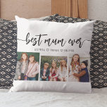 Almofada Melhor Mãe de sempre - Colagem de fotos do Dia de<br><div class="desc">Comemore o Dia de as mães com o Travesseiro decorativo de Colagem de Fotos da Melhor Mãe. Esta manutenção personalizada apresenta uma bela coleção de fotos queridas, capturando momentos especiais com a sua mãe. Feito com materiais de alta qualidade, adiciona um toque na moda e sentimental a qualquer espaço, perfeito...</div>