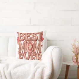 Almofada Melhor Mãe de Sempre Design 3D Dourado | Presente