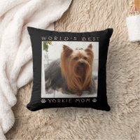 Melhor Mãe de Yorkie do Mundo Foto Patas Rosa Cinz