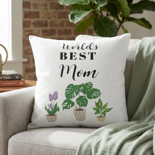 Almofada Melhor Mãe do Mundo Dia das Mães Amante de Plantas