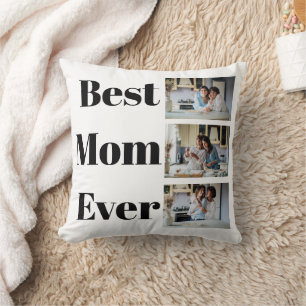 Almofada Melhor Mãe do Mundo Dia das Mães Colagem de 3 Foto