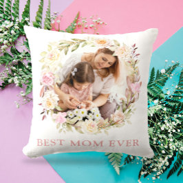 Almofada Melhor Mãe Elegante Floral Elegante De Foto Ever 2