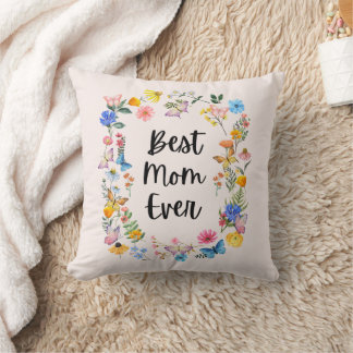 Almofada Melhor Mãe Já Bonito Flores Selvagens Dia de as mã