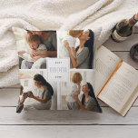 Almofada Melhor Mãe Nunca | Colagem de Fotografias de Cinza<br><div class="desc">Crie um doce presente para a mãe neste Dia de as mães com este travesseiro decorativo de colagem de quatro fotos. A "Melhor Mãe Nunca" aparece no centro em letras de cinza clara,  num quadrado branco. Personalize com quatro fotos quadradas. O verso apresenta cinzas e listras brancas.</div>