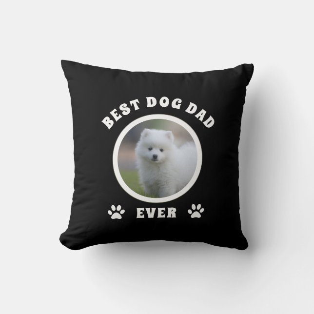 Almofada Melhor Pai de Cachorro de Todos os Tempos Foto Per (Frente)