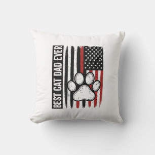 Almofada Melhor Pai de Gato Patriota Desenho de Bandeira de