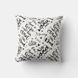 Almofada Melhor Pai do Word Art Dia de os pais Branco Preto