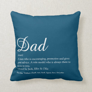 Almofada Melhor Pai, Papai, Definição de Pai Script Azul