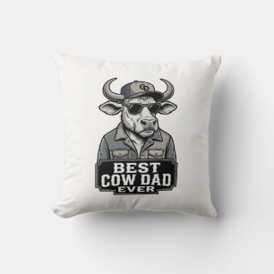 Almofada Melhor Pai Vaca de Todos os Tempos Design de Gravu