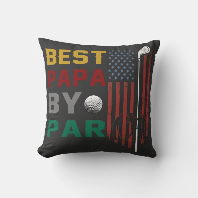 Almofada melhor papa de par golf T-Shirt (Frente)
