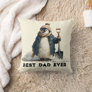 Almofada Melhor Papai de Todos os Tempos Design de Pinguim 