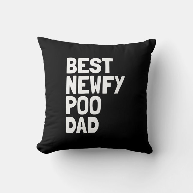 Almofada Melhor Presente de Cachorro do Pai Newfypoo (Frente)
