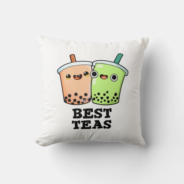 Almofada Melhor Teas Engraçado Besties Boba Tea Pun (Frente)