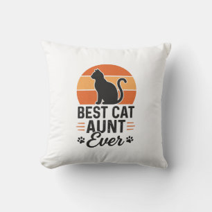 Almofada Melhor Tia de Gato de Sempre Camisa Vintage Pôr do