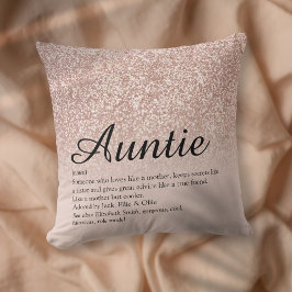 Almofada Melhor Tia Tia Definição Brilho Dourado Rosa