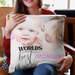 Almofada Melhor Travesseiro decorativo do Mundo<br><div class="desc">Procurando um presente único para qualquer mãe, mamãe, mãe, mãe, perfeita para dia de as mães, aniversários ou só para dizer que te amo! Esta design moderna simplista apresenta texto tipográfico que lê 'WORLDS BEST MAMÃE e sua foto favorita. O estilo de fonte de texto editável pode ser alterado clicando...</div>