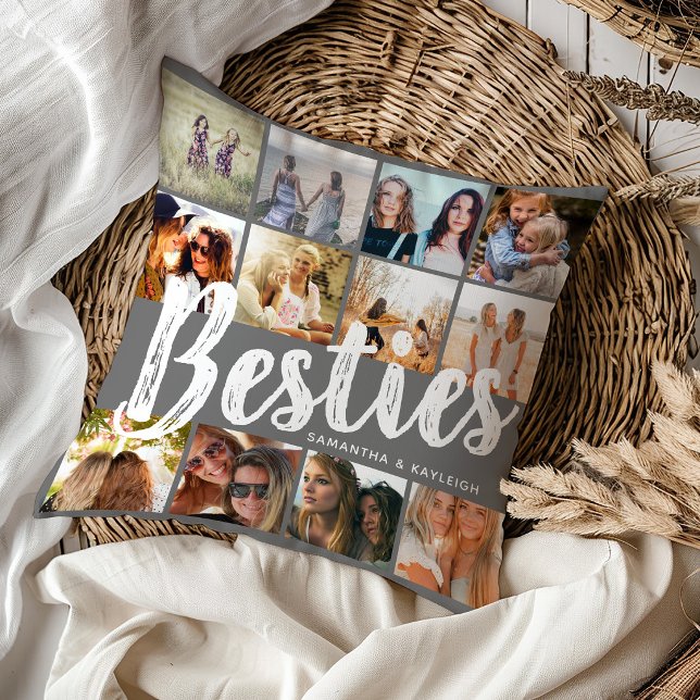 Almofada MELHORES AMIGAS, Colagem de Fotos & Nomes | BFF (Criador carregado)