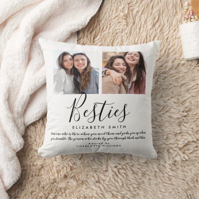 Almofada Melhores Amigas Fonte Moderna Citação de Melhores  (Cobertor)