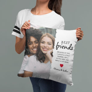 Almofada Melhores Amigas Foto & Citação Melhores Amigas