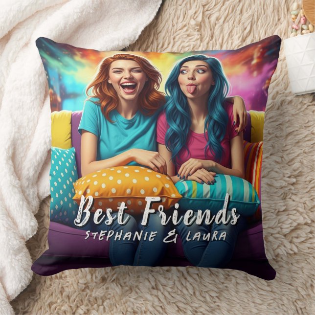 Almofada Melhores Amigas Irmãs Engraçadas (Cobertor)