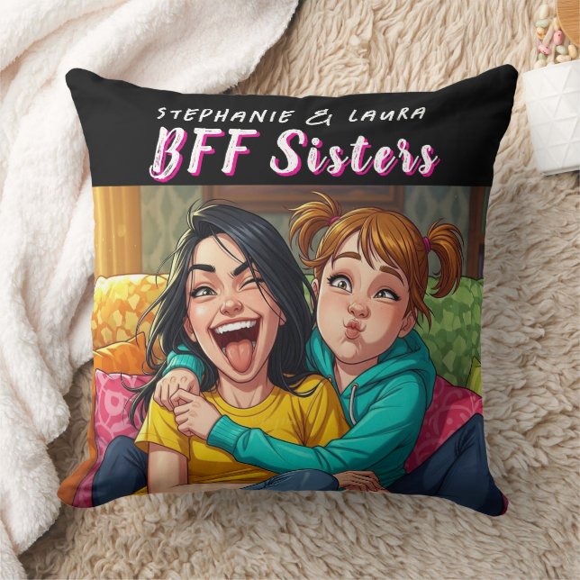 Almofada Melhores Amigas Irmãs Engraçado  (Cobertor)