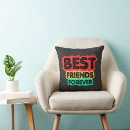 ALMOFADA MELHORES AMIGAS PARA SEMPRE AMIGAS RETRÔ, AMIZADE