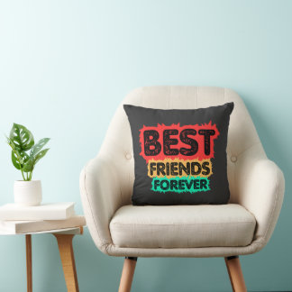 ALMOFADA MELHORES AMIGAS PARA SEMPRE AMIGAS RETRÔ, AMIZADE
