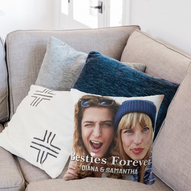 Almofada Melhores Amigas Para Sempre, BFF 2 Foto Personaliz (Criador carregado)