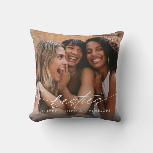 Almofada Melhores Amigas Simples Criem Seu Próprio Rótulo d (Frente)