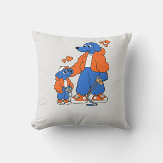Almofada Melhores Amigos: Duo Pai e Filho Blue Dog (Laranja