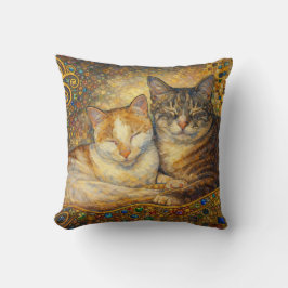 Almofada Melhores Amigos Gatos inspirados em Klimt