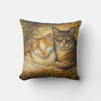 Almofada Melhores Amigos Gatos inspirados em Klimt