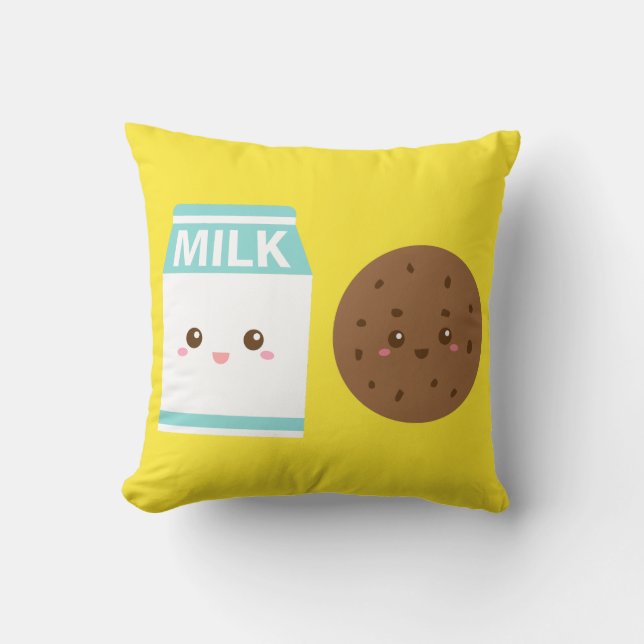 Almofada Melhores Amigos para Sempre, Leite e Biscoitos Lin (Frente)