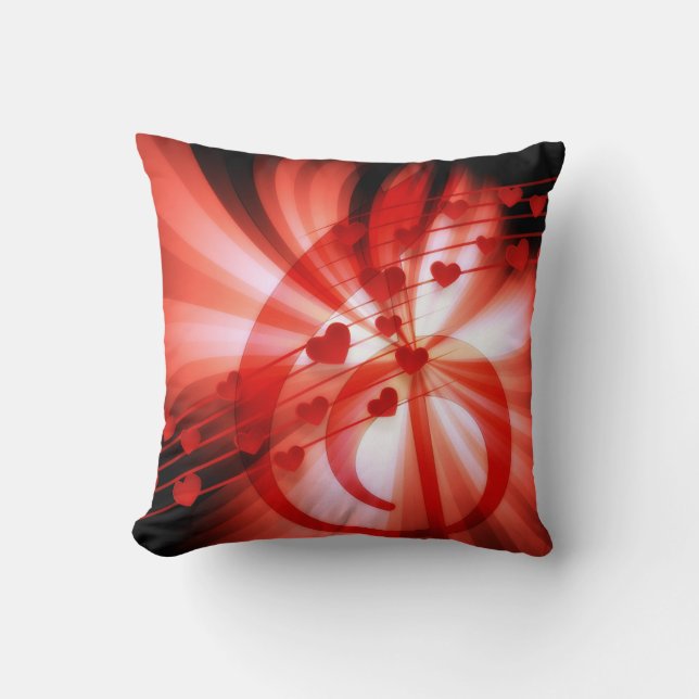 Almofada Melody Hearts Travesseiro decorativo (Frente)