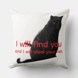 Almofada Meme de Gato Preto Engraçado - Eu Vou Te Encontrar