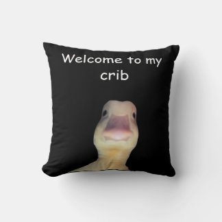 Almofada Meme de Pato Engraçado – “Bem-vindo ao Meu Quarto”