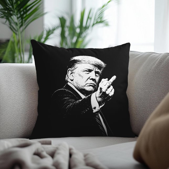 Almofada Meme Engraçado Trump Dedo do Meio 2026 (Criador carregado)