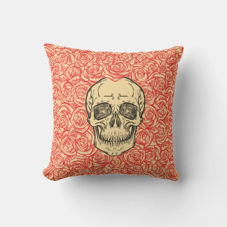 Almofada Memento Mori! Caveira e Rosas, Desenho Mão