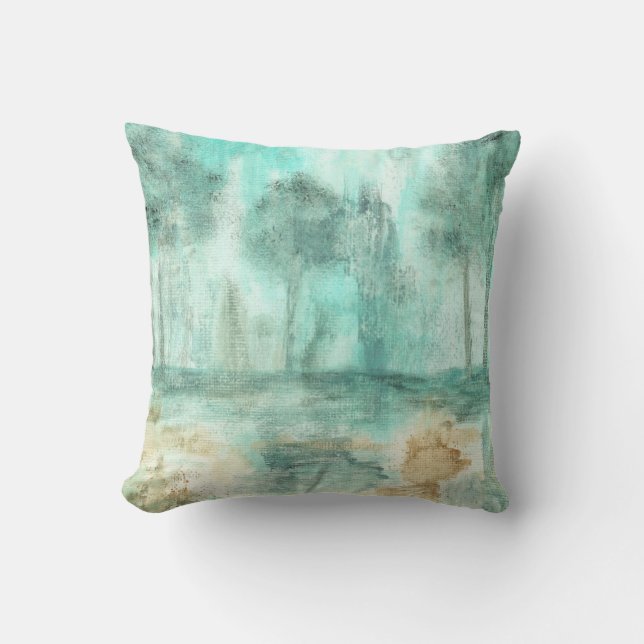 Almofada Memória,pintura de árvores de paisagem Abstrato (Frente)