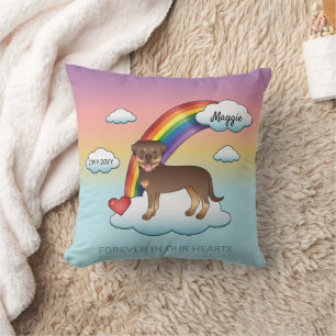 Almofada Memória Rainbow Do Cachorro Vermelho E Tan Rottwei