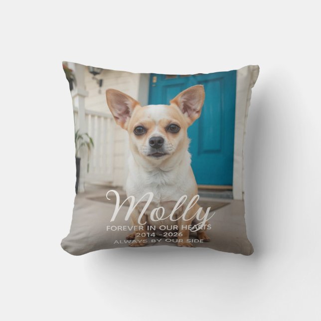 Almofada Memorial de Cachorro Personalizado Perda de Pet  (Frente)