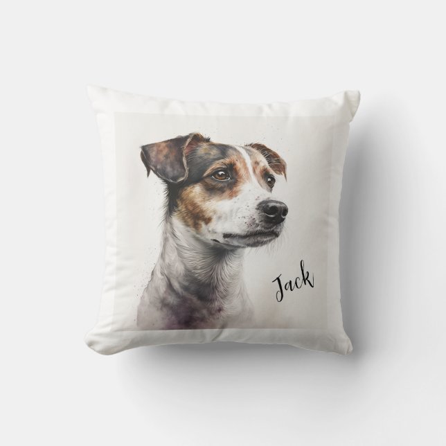 Almofada Memorial do Cachorro Jack Russell Personalizado (Frente)
