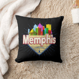 Almofada Memphis Tennessee EUA Retro Skyline
