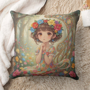 Almofada Menina Anime Caprichosa 