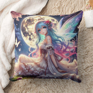 Almofada Menina Anime Princesa Fada da Lua no Jardim